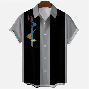 เสื้อเชิ้ตผู้ชายผ้าโพลี/คอตตอนพิมพ์ลาย ปกคอพับ ระบายอากาศได้ดี เป็นมิตรกับสิ่งแวดล้อม น้ำหนักเบา สวมใส่สบาย เหมาะสำหรับวันหยุดพักผ่อน ชายหาด ปาร์ตี้ ฤดูร้อน - Product Image 2