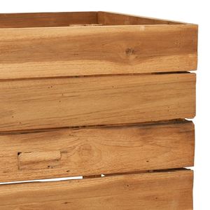Grand lit de jardin surélevé en teck recyclé et acier, ensemble de jardinage naturel - Product Image 6