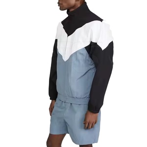 Shorts windbreaker sets Lightweight <b>Men</b> Windbreaker <b>Jacket</b> Shorts Set Block Hooded Tracksuit Comfortable Sportswear Shorts - Product Image 2