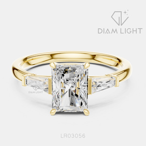 Bague de fiançailles en or blanc 14 carats avec diamant de laboratoire taille radiant de 1,56 carat, certifié IGI, couleur F+, clarté VS+, bague de promesse de mariage - Product Image 5