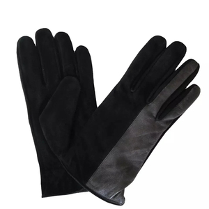 Gants de conduite pour femme en cuir de mouton marron, à doigts complets, chauds pour l'hiver, avec fermeture éclair sécurisée - Product Image 5
