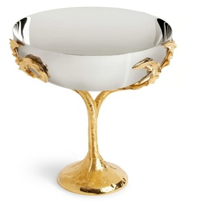 <b>Large</b> Capacity Eco-Friendly Metal Table Top Decorative Chocolate <b>Bowl</b> Gold Plated Finishing Stand Aluminium Fruit Serving <b>Bowl</b> - Product Image 1