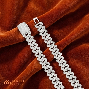 สร้อยคอเงินแท้ 925 ประดับมอสซาไนต์ ดีไซน์แบบ Cuban Link แฟชั่นเครื่องประดับสไตล์นิวยอร์ก สำหรับผู้ชายและผู้หญิง ดีไซน์คลาสสิก - Product Image 5