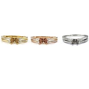 Meilleures ventes OEM de haute qualité 18K or blanc massif véritable diamant semi-monté bague de fiançailles forme style mariage classique pour les dames - Product Image 4