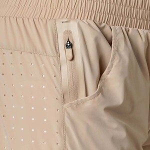 Shorts de sport pour homme, couleur beige, séchage rapide, respirants, avec poches, taille élastique, en toile, couleur unie, pour la course à pied et le fitness - Product Image 6