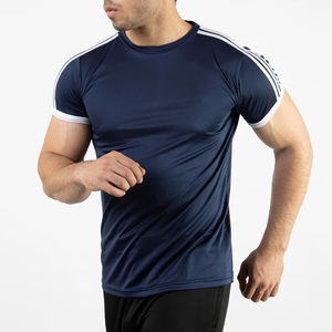 Camiseta Deportiva de Manga Corta Azul Marino para Hombre, Tejida, de Secado Rápido, Diseño Sólido, Corte Regular - Product Image 2