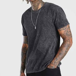 <b>Acid</b> Wash Men <b>Drop</b> Shoulder T-shirt Breathable Oversized Hot Sale 100% Cotton Fleece Quick Dry Eco-Friendly Half Sleeve - Product Image 3