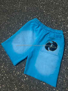 2025 short d'été Logo personnalisé blanc séchage rapide Jogging Vintage en détresse lavé à l'acide Shorts pour homme short à cordon - Product Image 5