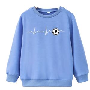 Sweat-shirt en éponge française de haute qualité pour tout-petits garçons basique blanc uni solide doux manches longues ensemble de vêtements de Style décontracté - Product Image 1