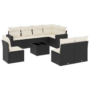 Conjunto de Sofás Modulares Grandes de Ratán PE Negro para Jardín, Muebles Modulares Elegantes para Exteriores - Product Image 2