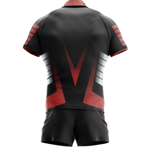 Ensemble de maillot de football pour homme, rouge, gris, noir, à blocs de couleur, manches courtes, respirant, coupe athlétique, pour toutes les saisons, vêtements de sport - Product Image 6
