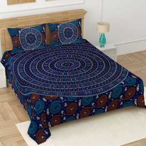 Indian Hand Block Printed Cotton Bedding <b>Set</b> Cotton Flat Sheets Hand Print <b>Bedspread</b> Handmade Cotton Bedsheets With Block Print - Product Image 2