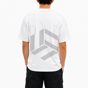 T-shirt formel blanc à manches courtes pour homme avec impression du numéro 15 noir, col rond, tricoté en polyester/coton, coupe ample - Product Image 6