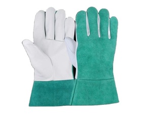 Gants de sécurité industriels en cuir de vachette pleine fleur et cuir de chèvre grainé, avec doublure ignifuge, excellente protection des mains pour le soudage TIG - Product Image 1