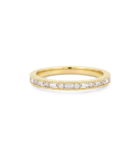 Wholesale Lab Grown Diamond 14K 18K Solid Gold Eternity Milgrain Engagement Ring Stackable IGI Certified DEF Color VS VS Clarity - Product Image 1