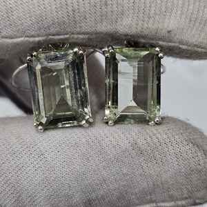 Boucles d'oreilles en argent sterling 925 avec pierre précieuse en aquamarine naturelle à 100 %, taille émeraude, bijoux de mode, cadeau pour femme, fabrication artisanale sur mesure - Product Image 3