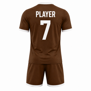 Conjunto de Uniforme de Fútbol al por Mayor para Equipos, Camiseta y Pantalones Cortos de Fútbol Personalizados con Tela de Control de Humedad para Clubes y Escuelas - Product Image 4