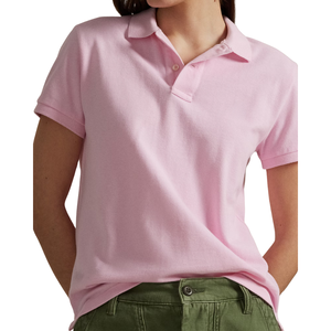 เสื้อผู้หญิงคลาสสิก แขนสั้น สีพื้น เรียบง่าย สบายๆ ผ้าฝ้าย 100% ระบายอากาศได้ดี เสื้อปิเก้ รับผลิตแบบ OEM ODM ขายส่งเสื้อผ้าตามสั่ง - Product Image 2