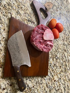Couteau à découper artisanal en acier inoxydable, couteau de boucher et de chef avec manche en bois d'olivier, couteau à découper pour la viande - Product Image 4