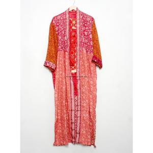 Kimono en soie fait main, longue veste kimono, robe de chambre en soie, kimono de mariage, kimono patchwork, cardigan pour femme - Product Image 1