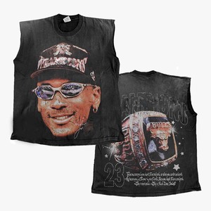 Mens Sleeveless Tee 240 GSM Heavy Cotton Oversize Fit Graphic Print Custom <b>Logo</b> 100% cotton T-shirt for men loose fit printed - Product Image 4