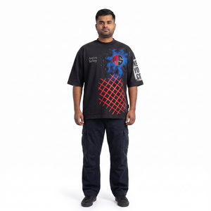 Camiseta de Hombre OEM Oversize 100% Algodón 180GSM Estilo Urbano de Alto Gramaje con Estampado Puff Personalizado y Sublimación, Gráfico Frontal 4XL-6XL - Product Image 1