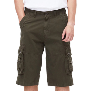 Latest Casual Solid Cargo Shorts Loose Fit Multi-pocket Breathable Quick Dry Long Short Pants Men Custom Logo Cotton - Product Image 4