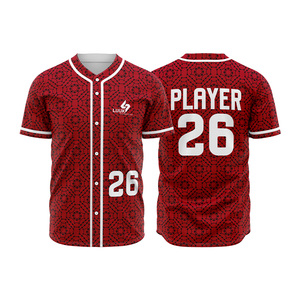 Camiseta de béisbol personalizada al por mayor con botones, de malla transpirable y alto rendimiento, suministro de fábrica OEM ODM - Product Image 4