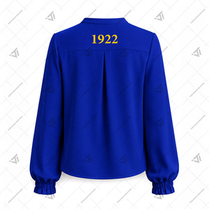 Vêtements de sororité Sigma Gamma Rho en gros – Chemise plissée brodée oversize pour femme avec manches bouffantes – Paraphernalia grecque - Product Image 3