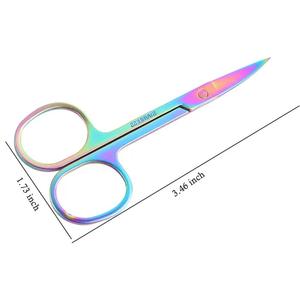 Ciseaux chirurgicaux Morje en acier inoxydable arc-en-ciel, 9 cm, pointe incurvée, instrument de coupe manuel de précision - Product Image 4