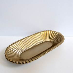 Rectangular Metal Decorative Tray With Floral Engraved Pattern Traditional Design For Tabletop Use - Product Image 4