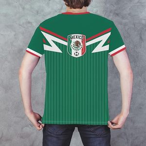 Maillot de football du Mexique pour homme, manches courtes, col rond, rayures vertes, 100% polyester respirant, vêtements pour adultes, coupe classique - Product Image 5