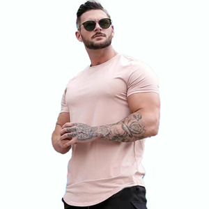 Nouveau T-shirt blanc à manches courtes et col rond pour homme, 100 % coton, coupe ajustée, décontracté, couleur unie, tricoté, jersey uni, respirant, OEM - Product Image 5