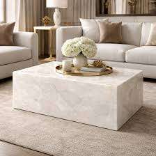 Mesa de centro contemporánea con superficie de mármol para sala de estar - Product Image 3