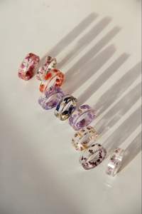 Bague en corne style animal populaire, bijoux fins, étanche, peinte à la main, toucher réel, art et objet de collection, personnalisable - Product Image 2