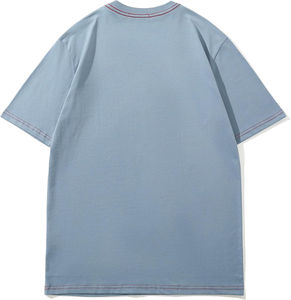 Camiseta de algodón 100% de corte ajustado, lisa, de manga corta, ligera, informal, estilo urbano para hombre. - Product Image 4