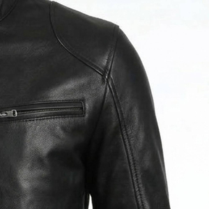 Blousons en cuir pour hommes, collection automne, col montant, coupe-vent, respirants, écologiques, style urbain, grandes tailles, personnalisables sur le devant – Vente flash - Product Image 2