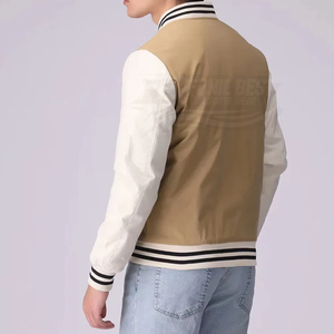 High Quality Slim Polyester/Cotton Flight Bomber <b>Jacket</b> Men Stand Front Embroidered Quilted <b>Lined</b> Winter Varsity Custom - Product Image 2