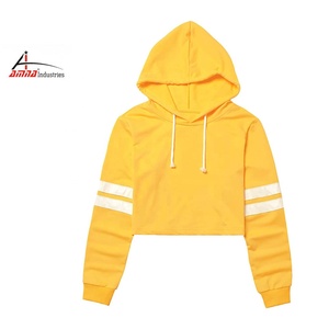 Hot Sale In-Stock Items Custom Logo Printing Cotton <b>Short</b> Hoodie <b>Short</b> Sweatshirts Women Crop SLIM <b>Sleeve</b> Crop <b>Tops</b> - Product Image 1