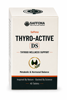 Comprimés à base de plantes Saffona THYROACTIVE DS, formule botanique traditionnelle avec des ingrédients végétaux naturels