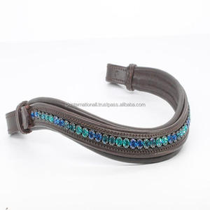 Diamantes de imitación de cristales de diseño ergonómico hechos a medida, banda decorativa para cejas de caballo de cuero acolchado con canal vacío - Product Image 4