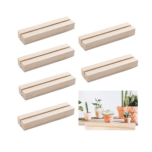 Supports de cartes en bois naturel, porte-cartes en bois dur naturel pour la maison, le bureau, la présentation de cartes de notes - Product Image 1
