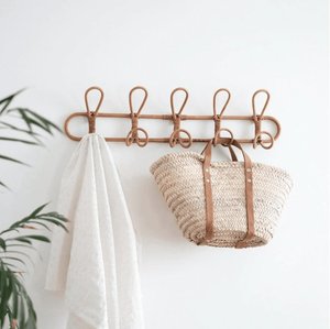 Handmade Rattan <b>Wall</b> Hook Rack Natural Woven Coat Hat Bag Holder <b>Wall</b> Mounted Organizer for Entryway Bedroom Nursery Decor - Product Image 3