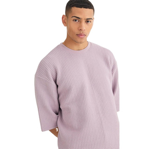 Camiseta de Verano para Hombre, Nueva Moda, Estilo Urbano, Cuello Redondo, Transpirable, Material de Rizo, Poliéster/Algodón, Talla Grande - Product Image 6