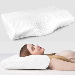 Almohada ortopédica de lujo antiarrugas para el cuello Cervical 3D ergonómico espuma de memoria diseño de onda cubierta de fibra de bambú lavable moderno - Product Image 6