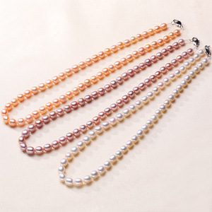 Collar de Perlas de Agua Dulce Reales de 6mm de Zhuji Mountain Lake, Accesorios de Alta Gama con Forma de Patata Pequeña - Product Image 1