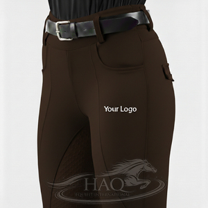 Leggings d'équitation taille haute pour femme avec grip en silicone et tissu extensible pour l'entraînement et l'équitation en arène - Product Image 1