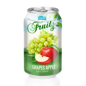 Jugo de Frutas de Marca Privada OEM, Bebida de Jugo Natural Enlatada de 330 ml, Uvas, Naranja, Mango, Melocotón, Fresa, Plátano, Manzana - Product Image 4