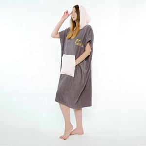 Poncho de calidad de lujo de gran tamaño para adultos y niños, Poncho de playa con logotipo privado personalizado, toalla de Poncho de surf para nadar con capucha de algodón - Product Image 5