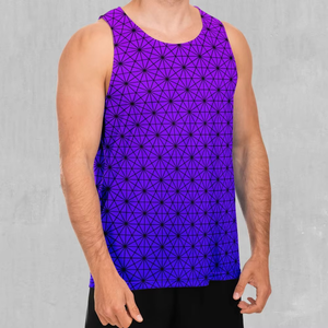 Camiseta sin Mangas con Patrón Geométrico para Hombre, Cuello Redondo, Tejido de Punto, Estilo Casual, Transpirable, de Secado Rápido, Ropa Deportiva de Poliéster/Algodón - Product Image 3